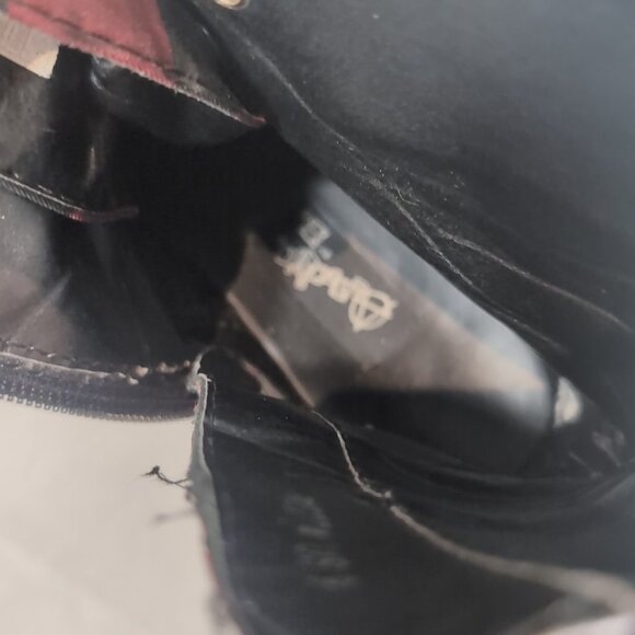 T.U.K. 2013 Anarchic Boots Plaid Red Black Lace Up Women's 9 T2192 7 Eye Punk - Picture 15 of 16